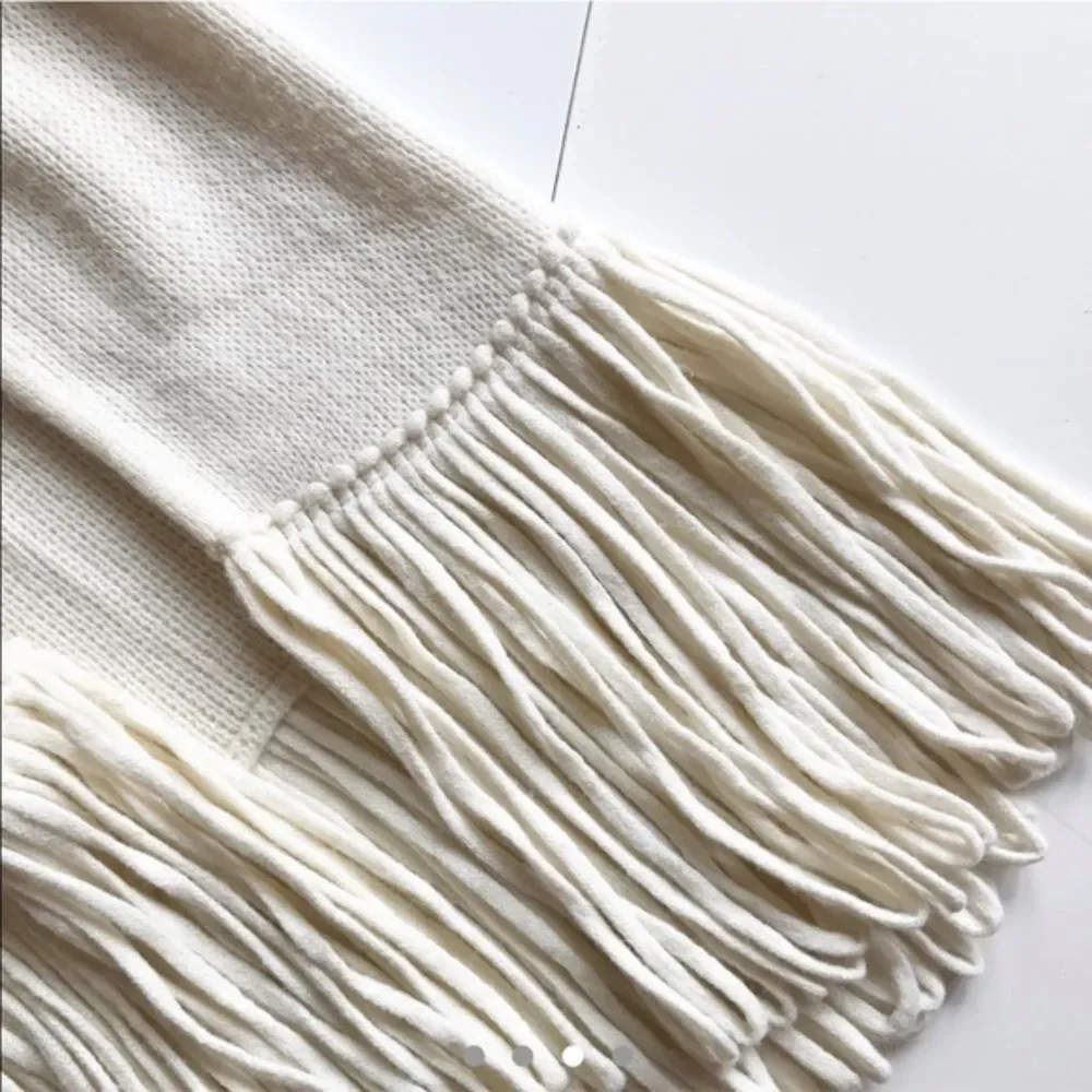 70s Vintage ivory fringe festival cardigan sweater women's xs / small
